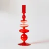 Candle Holders Floriddle Creative Red Glass Taper Holder Prezent Świąteczny stół ślubny dekoracja domowa waza Dryflower 230403