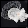 Andere Modeaccessoires Kopfbedeckungen Klassische Damen Hochzeit Fascinator Hüte Schleier Gepunktete Haarspangen Schwarz Marineblau Leinen Abendessen P Dhgarden Dhxdp