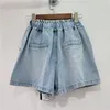 Shorts pour femmes industrie lourde gland perle diamant taille haute jean lâche minceur jambe large denim femmes 2023 pantalons courts d'été