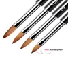 Pure Animal Kolinsky Hair Nail Art Acrylic Brush Pen för UV Gel Polish Manicure Carving Pens Rhinestones Metal Handle4068488