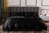 Lyxbäddar Set King Size Black Satin Silk Comforter Bed Home Textil Queen Size Däcke Cover CY2005198819998