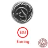 E03 S925 Pure Silver Ear Studs Gepersonaliseerde Fashion Punk Hip Hop Style Cross Flower Letter Oorringen Sieraden Vormige minnaar Gift