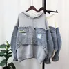 Kobiet Kobiet Autumn Winter 2023 Patchwork Denim Knit Kreigan Koreańska wersja luźna kurtka zagraniczna kurtka sweter