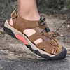 GAI Slippers Summer Men Casual Shoes Outdoor Beach Hiking Trekking Slip on Light Breathable Cowhide Non-slip Roman Soft Bottom 230403