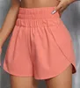 2024 lululemenI Yoga Outfit Lente en Zomer Nieuwe vrouwen Shorts Hoge Taille Elastische Losse Sport Casual Vrouwelijke kgi556