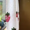 Curtain Strawberry Embroidery Half Curtains Short For Living Room Bedroom Window White Kitchen Valance Cafe Door Drapes Decor