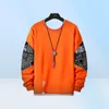 Men039s Hoodies Sweatshirts SingleRoad Crewneck Sweatshirt Men 2021 Orange Patchwork Oversized Japanese Streetwear Hip Hop Ho5733818