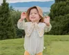 Rompers Spring Autumn Kid's Girl Princess Romper Cotton Daisy Turn-down Collar One Piece Bodysuit Baby Todder White Jumpsuits 4T