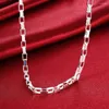 Kedjor Fashion Märke 925 Sterling Silver Necklace For Women Man Fine 5mm Box Chain 18 Inch Party Wedding Jewelry Lady Gift