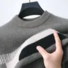 Herensweaters High-end merk herfstmode Gestreepte trui met ronde hals Lange mouw Business Casual Hoge kwaliteit Designer Sweater Top