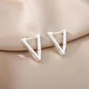 Brincos de argolas piercing de triângulo geométrico para mulheres aço inoxidável cor prata 2023 Trend Wedding Aesthetic Jewelry Gift