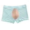 Underpants Men Ice Silk U Pouch Boxer Briefs Seamless Panties With Cup Underwear Hiding Gaff Panty Happing Crossdresser Transgender Lingeri