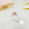 Cluster Rings YM2023 Fine Jewelry Real 18K Gold 0.15ct Pink Diamonds Wedding Engagement Female For Women Ring TX