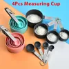 Измерение инструментов 4pcs выпекать кухонные ложки набор ручки из нержавеющей стали с масштабными гаджетами 230331