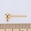 Stud Earrings 3MM 4MM 24K Gold Color Plated Brass Jewelry Accessories Ball Earring DIY Making Hand Made Findings Component