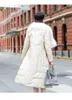 Women's Leather Jacket Winter Genuine Women Wool Fur Collar Long Sheepskin Coat Female Korean 90% White Duck Down Jac2023