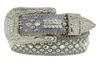 Toppdesignbältet Simon Belts For Men Women Shiny Diamond Belt Black On Black Blue White Multicolour with Bling Rhinestones As Gift6625693