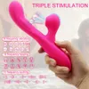 Produits pour adultes Vibromasseur lapin femelle Triple Stimulus Gode Clitoris Sucer Pulsation Baguette Magique Vagin Masseur Anal Adult Sex Toys pour Femmes 230316