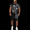 Men S Tracksuits Punk Skull 3D Gedrukte oversized T -shirt shorts Sets Sportswear Tracksuit Gothic grafisch T -shirt Tops Zomerkledingpak 230403