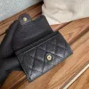 Monedero de diseñador Cartera de lujo Moda para mujer Monederos Titulares de tarjetas Patrón clásico Caviar Pequeño Mini Titular de la tarjeta de diseñador negro Cartera Cuero de guijarros con caja PRPU