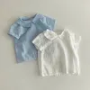 Chemises pour enfants HoneyCherry Summer Girls 'Shirt Simple Doux Et Polyvalent À Manches Courtes Lâche Polo Top Bébé Fille Chemise 230403