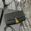 Designer-Fashion Handbags Shoulder Luxurys Designer Bags catena di metallo oro argento borsa da donna Borsa di paglia genuina Flip cover diagonale Borsa a tracolla Messenger