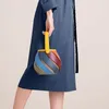 2023 New geometric splicing bucket bag cylinder type shoulder bag trend color handbag