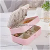 Jewelry Pouches Bags 2Layer Travel Portable Box Earrings Ring Necklace Organizer Storage Case With Makeup Mirror Drop Deliv Dhgarden Dhbda