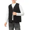 Gilets pour femmes Femmes automne hiver gilet sans manches col en V simple boutonnage épais rembourré chaud couleur unie décontracté coupe-vent doux dame gilet