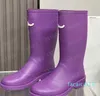 Mulheres designer de borracha botas de chuva joelho bota estilo casual à prova dwaterproof água welly botas de luxo sapatos de água sapatos de chuva