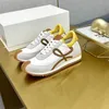 Luxury Casual Shoes Flow Runner äkta läder Suede Bekväm joggingskor Män Nylon andningsbar icke-halkgummisula sneakers Bästa kvalitet unisex skor 10