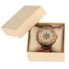 Wristwatches Couple Styles Wooden Quartz Watches Compass Dial Colorful Wood Bangle Watchband Vintage Men Watch Casual Women's