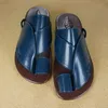 Scarpe vintage da uomo estive Big Roman Size 48 Pantofole maschili PU Leather Open Toe Sandali piatti da spiaggia per esterni 230 77