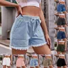 Women's Shorts Women Clothes Pants Women's Elastic Waist Drawstring Casual High Rugged Denim Womens Jean Long