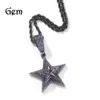 New Style Hip-hop with Diamond Inlaid Rotating Pentagram Pendant Necklace, Popular Trend Street Jewelry