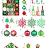 Christmas Decorations Ball 70pcs Colored Drawing SpecialShaped House Boxed Tree Ornaments Kit 231102
