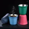 Koppar tefat 2 st/parti rostfritt stål kaffekvalitet dubbel muromgärdade isolering muggar färgpläterade verktyg dricker 80 ml