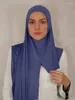 Abbigliamento etnico Hijab istantaneo Jersey Hijab per le donne Elastico in cotone modale Sciarpa per capelli Copricapo Turbanti per capelli Ramadan Turbante