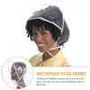 BERETS 5 PCS Sun Protection Rain Hat Plastic Visor Skydd Transparent Caps Hood Hår täcker Hattar Miss Dust-Proof