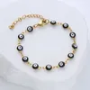 Charm Bracelets Women Stainless Steel Round Gold Devil's Eye Bracelet Colorful Dopamine Adjustable Chain Accessory