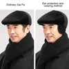 Берецы Мужчины теплый искусство с ушными ушными ушами защита ушей твердые цвета Sboy Cap Beret Hat Hat Hearly Loderly Winter Plush