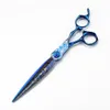 Ciseaux Ciseaux professionnels 7 '', ciseaux damas bleus haut de gamme, outils de coupe de cheveux, ciseaux amincissants pour coiffeur y231102