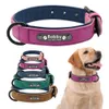 Dog Collars Leashes Personalized Custom Leather Inner Padded Pet ID For Small Medium Large s Pitbull Bulldog 230403