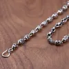 Kettingen fnj punk schedel ketting 925 zilver 5 mm 50 cm fijne vintage originele S925 mannen kettingen voor sieraden maken