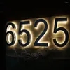 Decorazioni da giardino Segnaletica per indirizzi illuminata a led 3D personalizzata Numeri civici Segni con logo per numeri di pavimento in acciaio inossidabile El Room