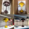 Lámparas de escritorio Mushroom Flower Bud Recargable LED Luz de mesa para dormitorio Comedor Touch Night Light Simple Modern Hoom Decoración Q231102
