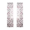 Rideau Rose fleur Transparent voilages: Voile Floral salon rideaux fille chambre fée voilages rideaux pour