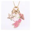 Arts And Crafts 2 Colors Kids Jewelry Mermaid Starfish Pendant Necklace Children Girl Long Chain Necklaces For Girls Gift M3901 Drop Dhcml