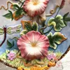 Decoratieve Beeldjes 3D Morning Glory Muur Gerechten Porseleinen Borden Home Decor Ambachten Kamer Decoratie Accessoires Beeldje