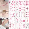 Tatouages temporaires 30 Pcs Fleurs Faux Sakura Tatouage Autocollants Poitrine Taty Étanche temporaire Tatto Brid Fleur De Cerisier Pour Les Femmes Tatouage Maquillage Du Corps Z0403